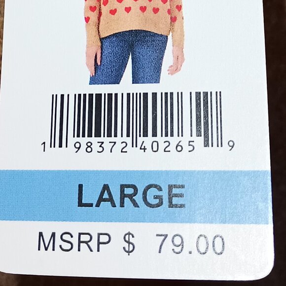 NEW Vince Camuto Women's Heart Pattern Sweater Camel - Picture 11 of 12